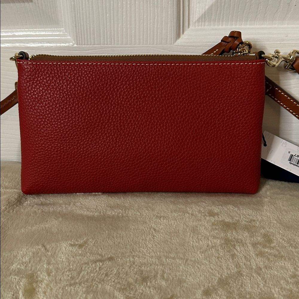 Dooney & Bourke Pebble Leather East/West Convertible Wristlet Crossbody Red NWT - Picture 9 of 13